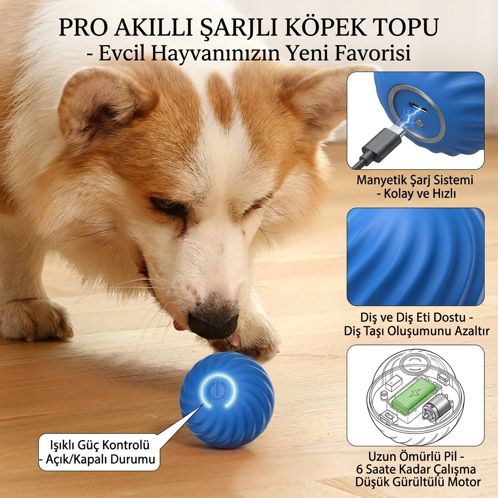 HachiWay - Hareketli Akıllı Köpek Oyun Topu