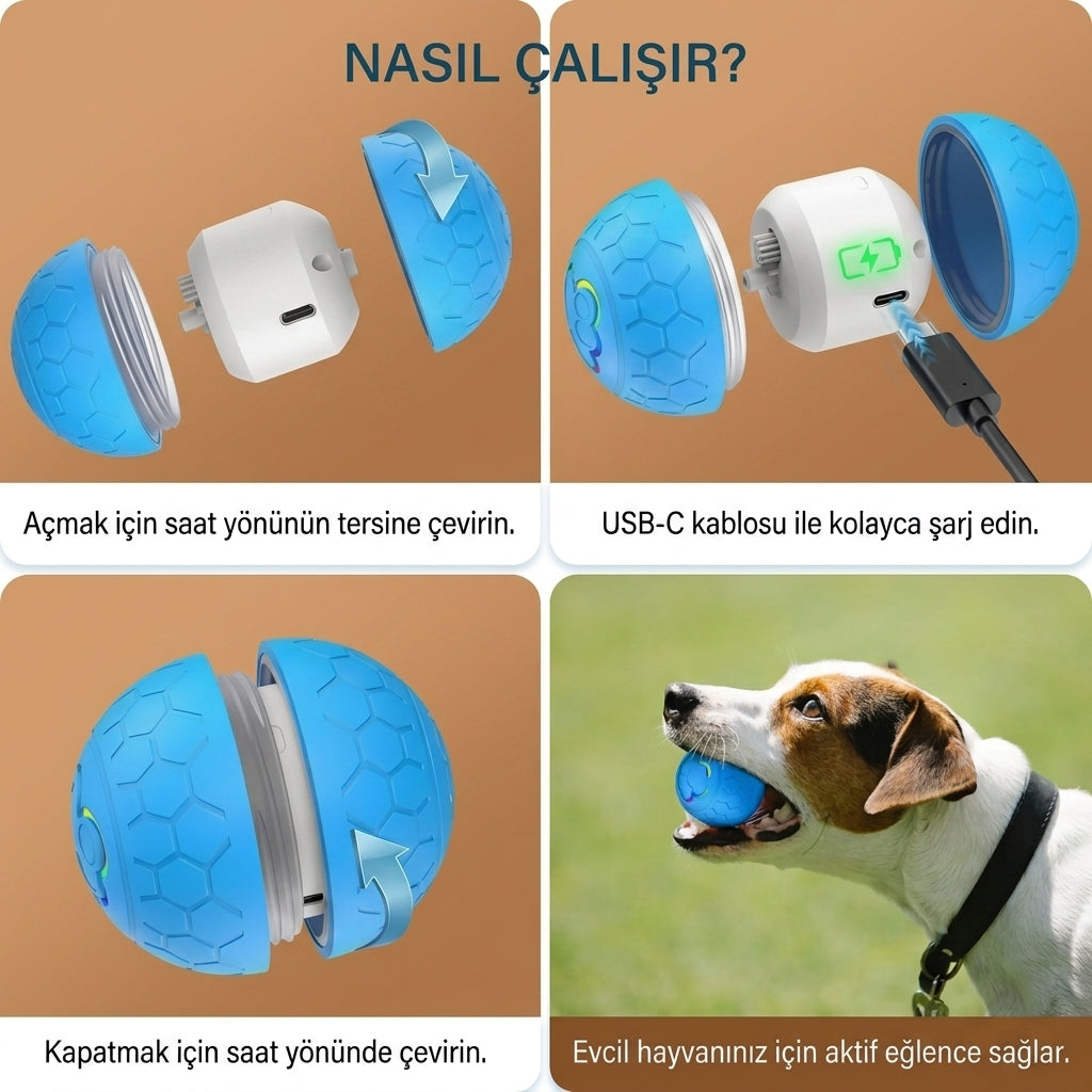 HachiWay - Hareketli Akıllı Köpek Oyun Topu