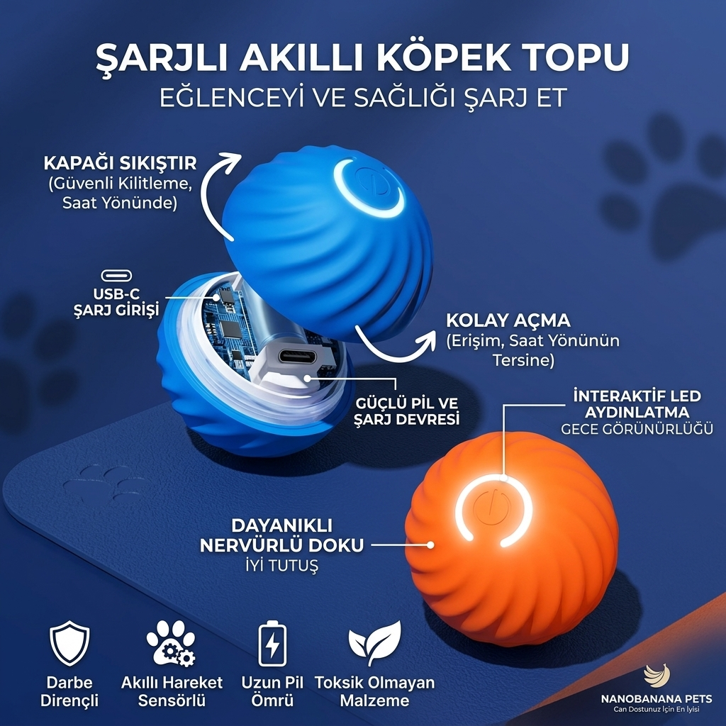 HachiWay - Hareketli Akıllı Köpek Oyun Topu