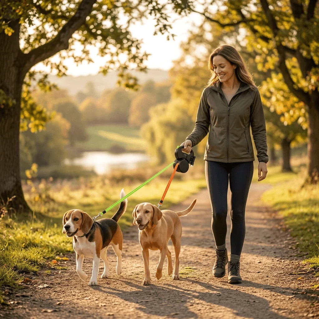 HachiWay Çift Köpek Tasması
